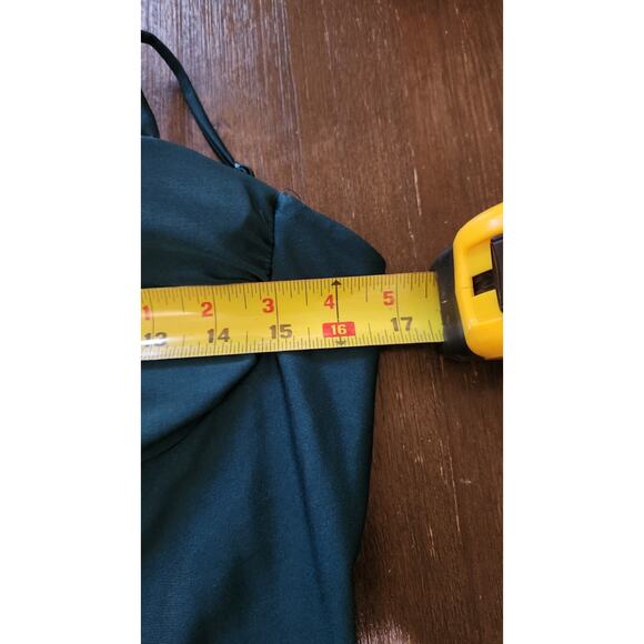 E.L.H. Studio Maxi Dress Women's L Blue Bodycon Stretch Corset Slit Adj Straps - Picture 3 of 10